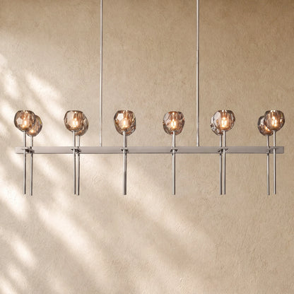 Boulee de Cristal Double Linear Chandelier 60"