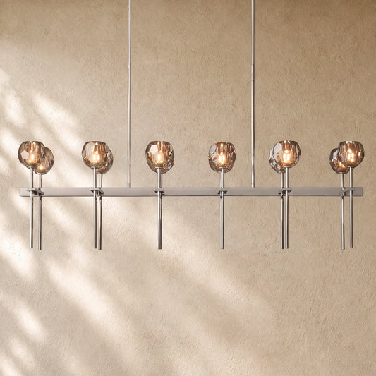 Boulee de Cristal Double Linear Chandelier 60"