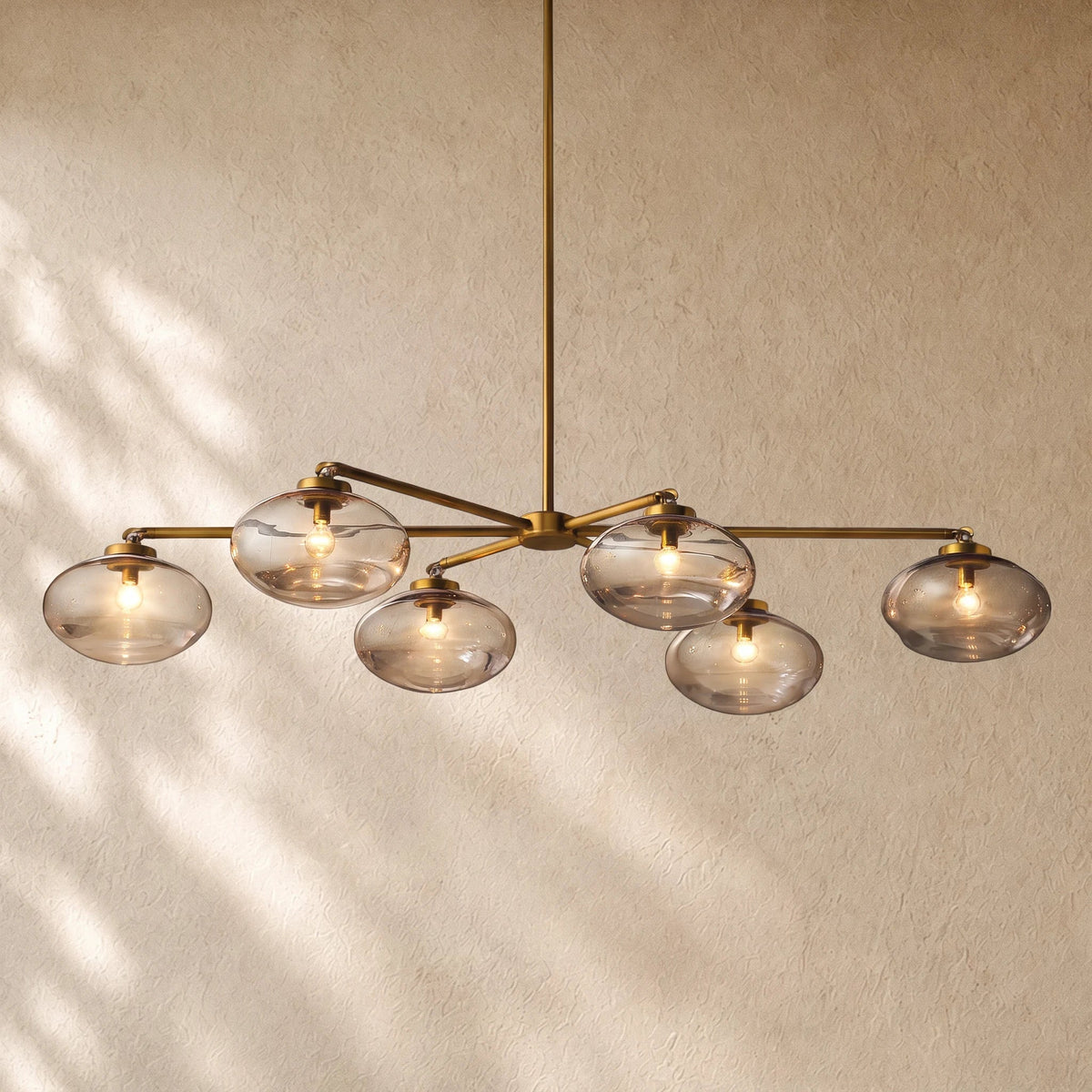 Cabrety Clear Glass Mobile Linear Chandelier