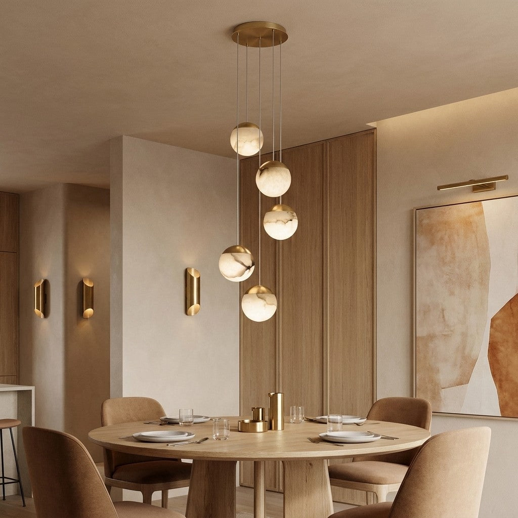 Calli Alabaster Chandelier 5 Lights