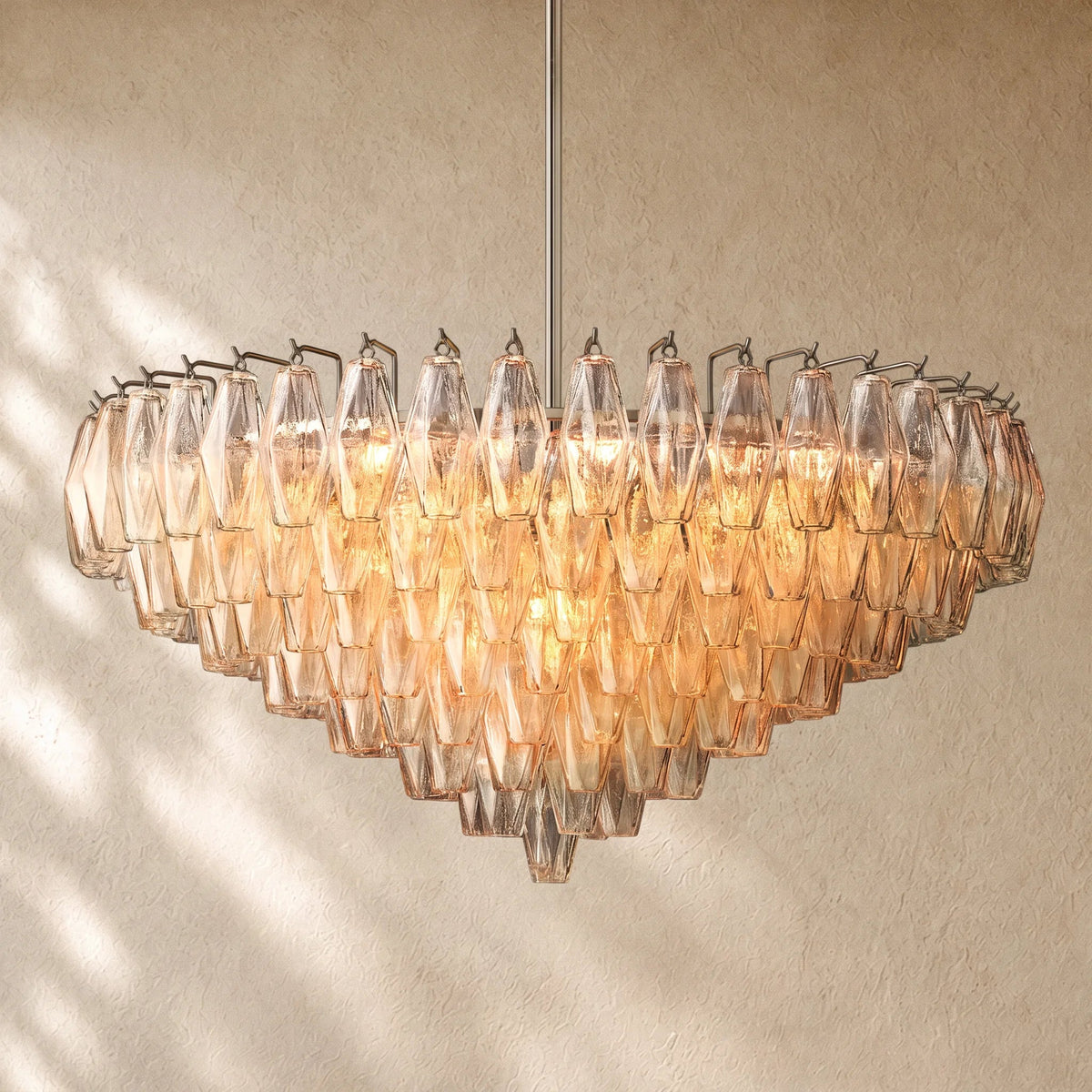 Chiaramn Glass Tiered Round Chandelier