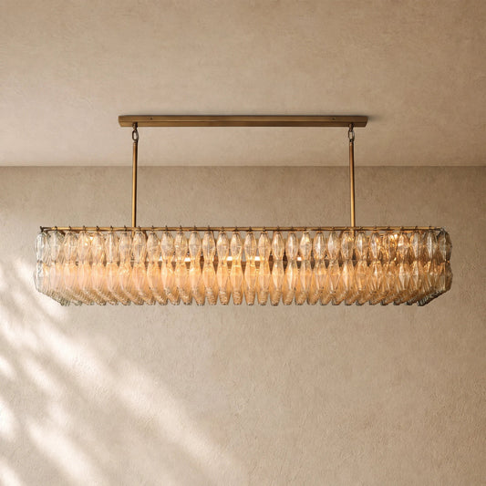 Chiaramn Glass Rectangular Chandelier