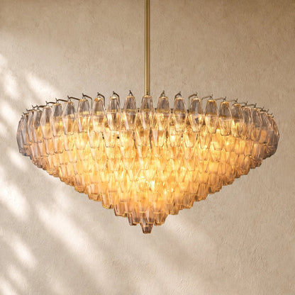 Chiaramn Glass Tiered Round Chandelier