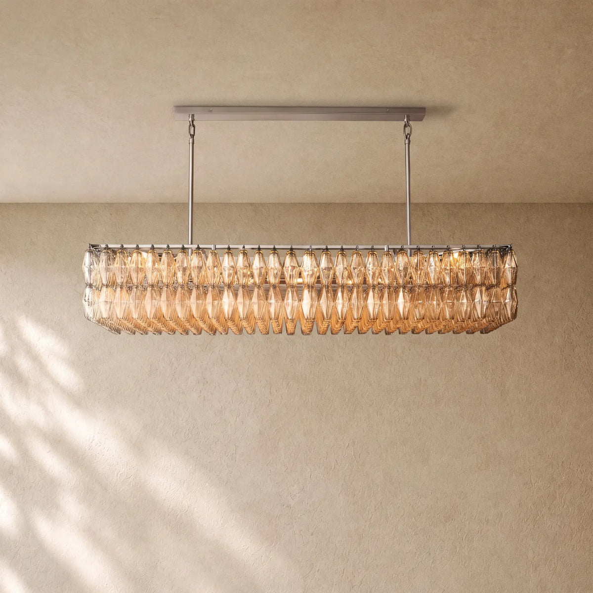 Chiaramn Glass Rectangular Chandelier