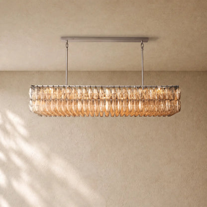Chiaramn Glass Rectangular Chandelier