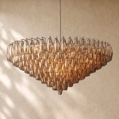 Chiaramn Glass Tiered Round Chandelier