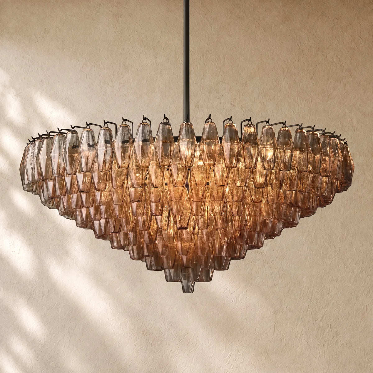 Chiaramn Glass Tiered Round Chandelier