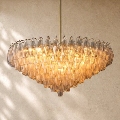 Chiaramn Glass Tiered Round Chandelier