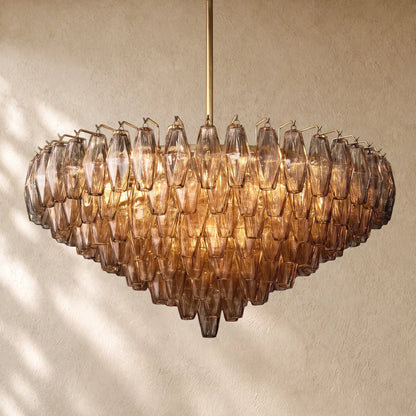 Chiaramn Glass Tiered Round Chandelier