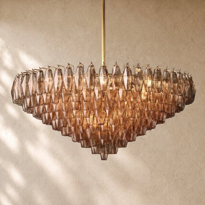 Chiaramn Glass Tiered Round Chandelier
