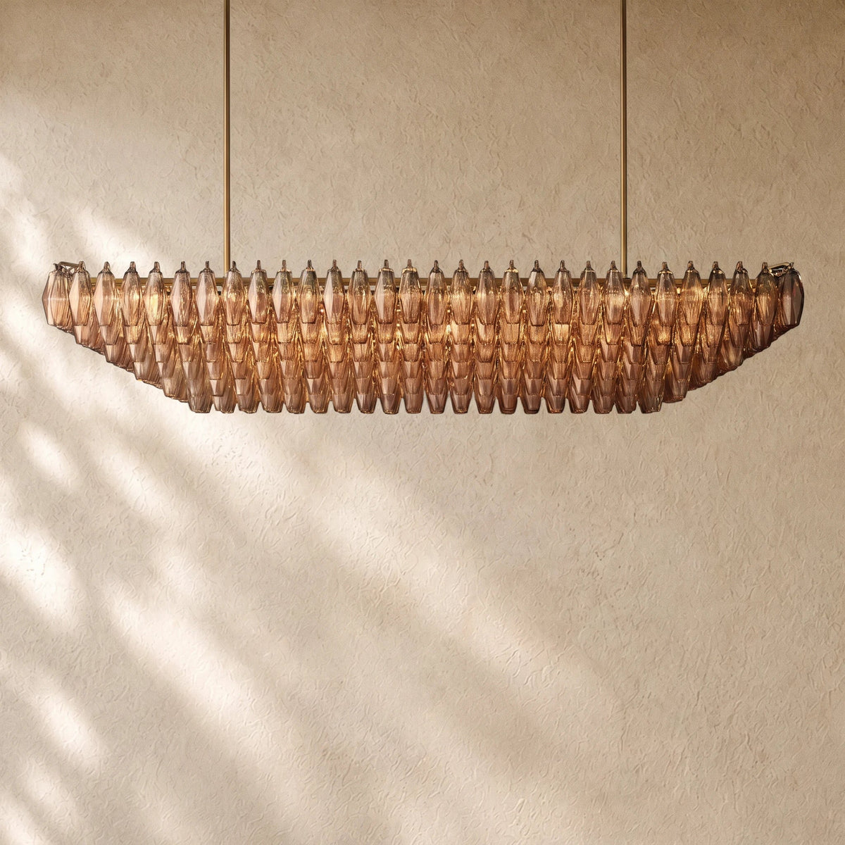 Chiaramn Clear Glass Tired Rectangular Chandelier 54"74"
