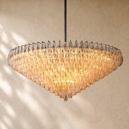 Chiaramn Glass Tiered Round Chandelier