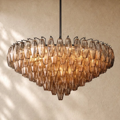 Chiaramn Glass Tiered Round Chandelier