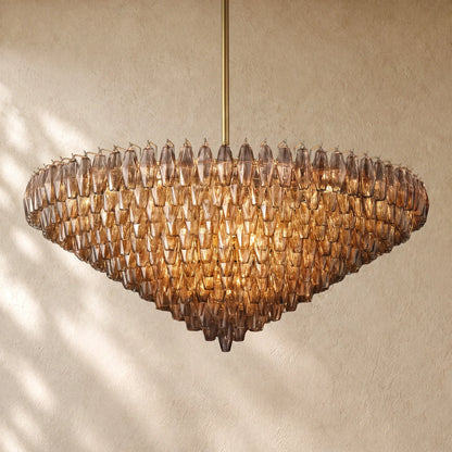 Chiaramn Glass Tiered Round Chandelier