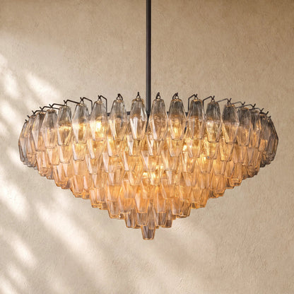 Chiaramn Glass Tiered Round Chandelier