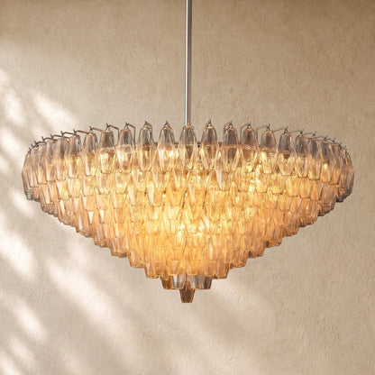 Chiaramn Glass Tiered Round Chandelier