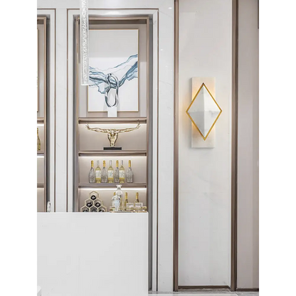 Geometric Alabaster Wall Sconce