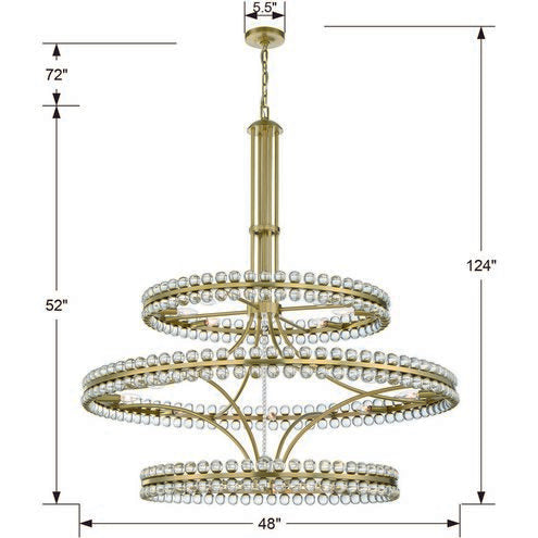 Modern 2/3 Ring Glass Ball Chandelier for Low-ceiling
