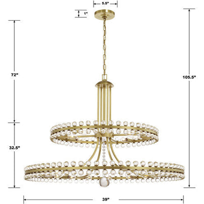 Modern 2/3 Ring Glass Ball Chandelier for Low-ceiling