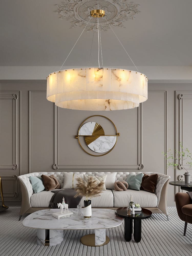 Copper & Alabaster Chandelier