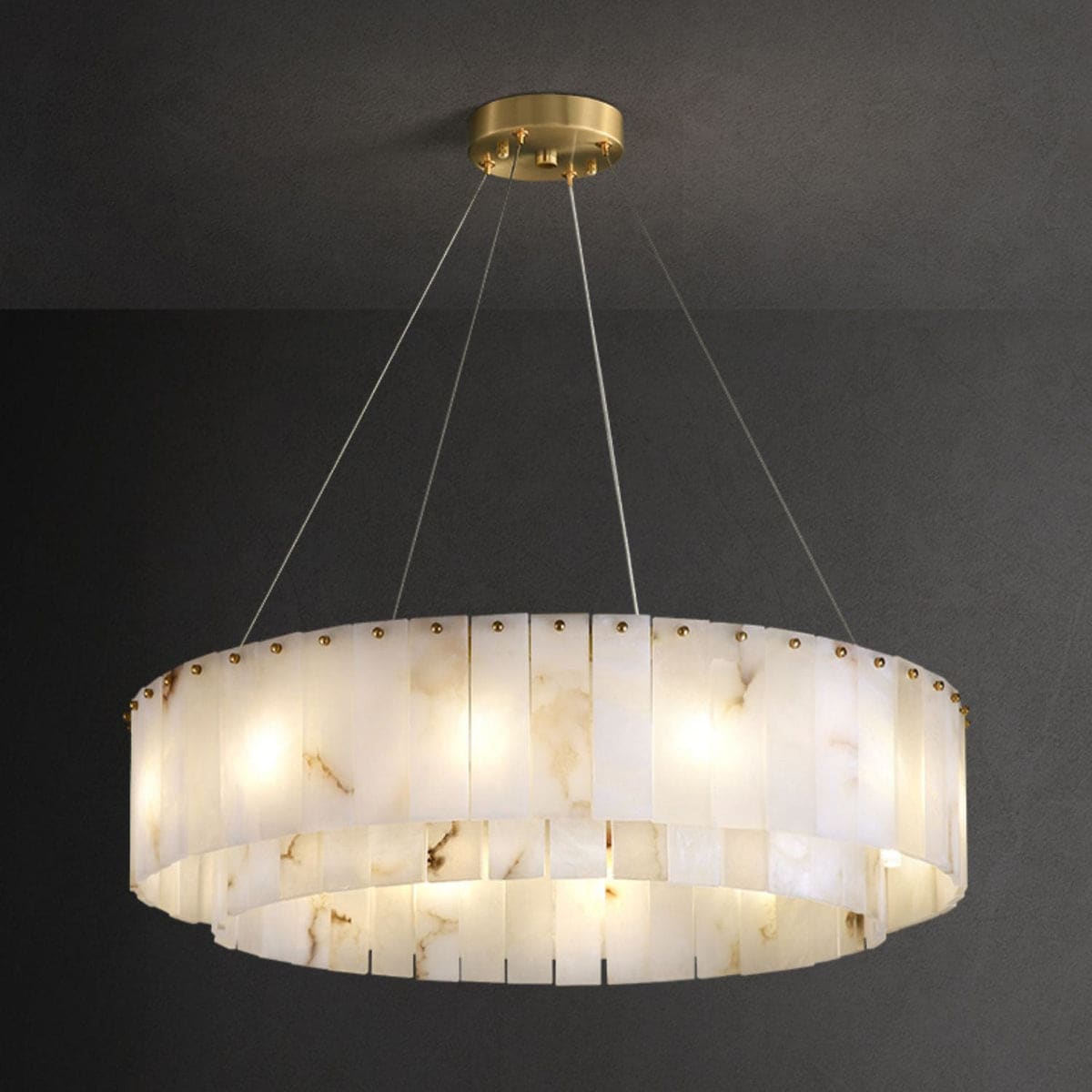 Copper & Alabaster Chandelier