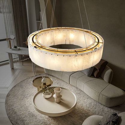 Copper & Alabaster Chandelier