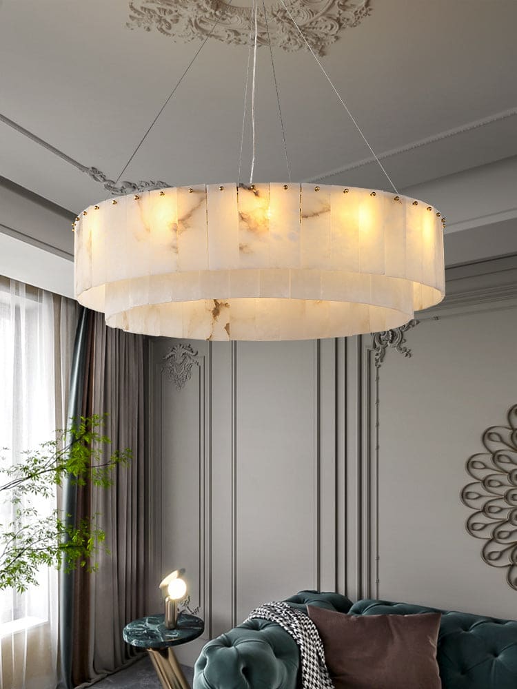 Copper & Alabaster Chandelier