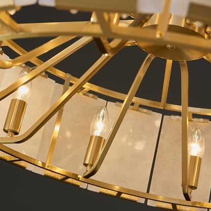 Round Alabaster Halo Chandelier