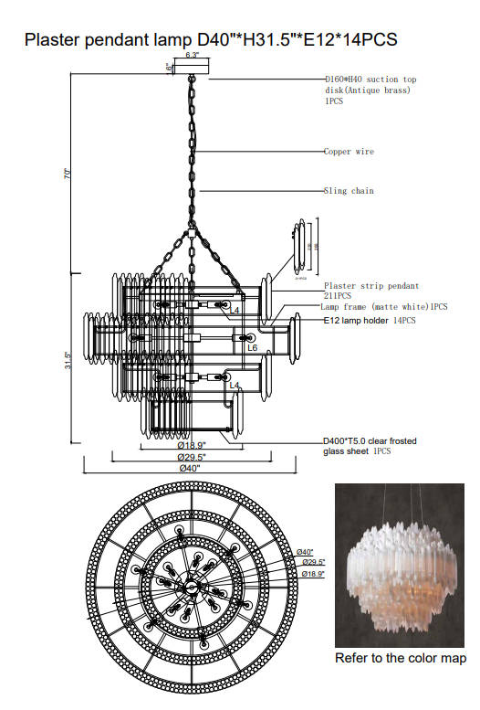 Art Selenite Layer Round Chandelier - morylighting