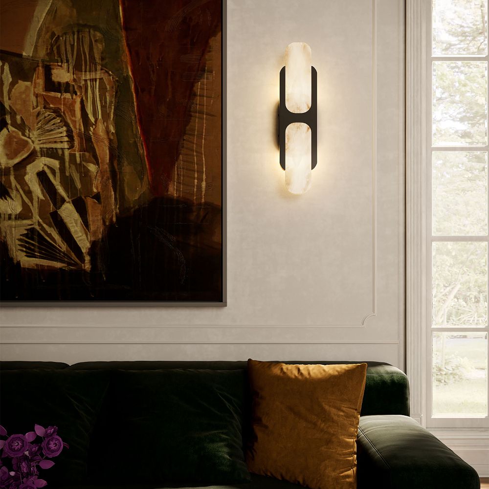 Hopkins Alabaster Sconce 9"–17"