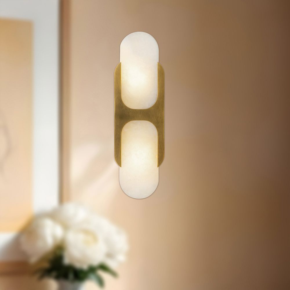 Hopkins Alabaster Sconce 9"–17"