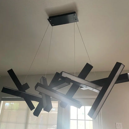 Modern Round/Linear Geometric Aluminum LED Chandelier for Dining Room/Bedroom