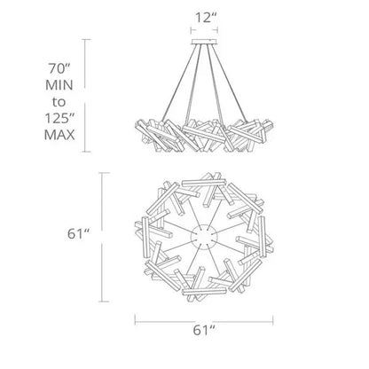 Modern Round/Linear Geometric Aluminum LED Chandelier for Dining Room/Bedroom