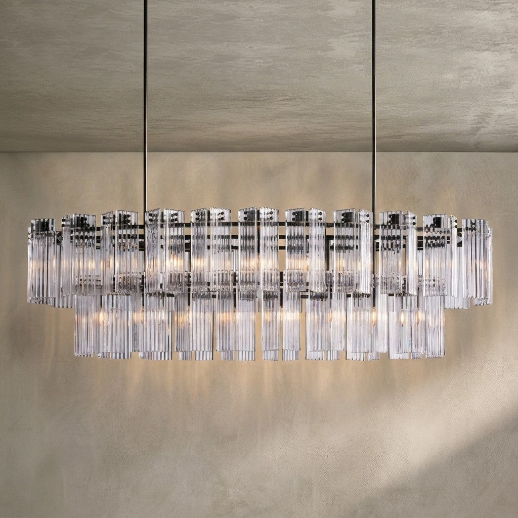 Delsie Oval Tiered Chandelier 63'' 72"W