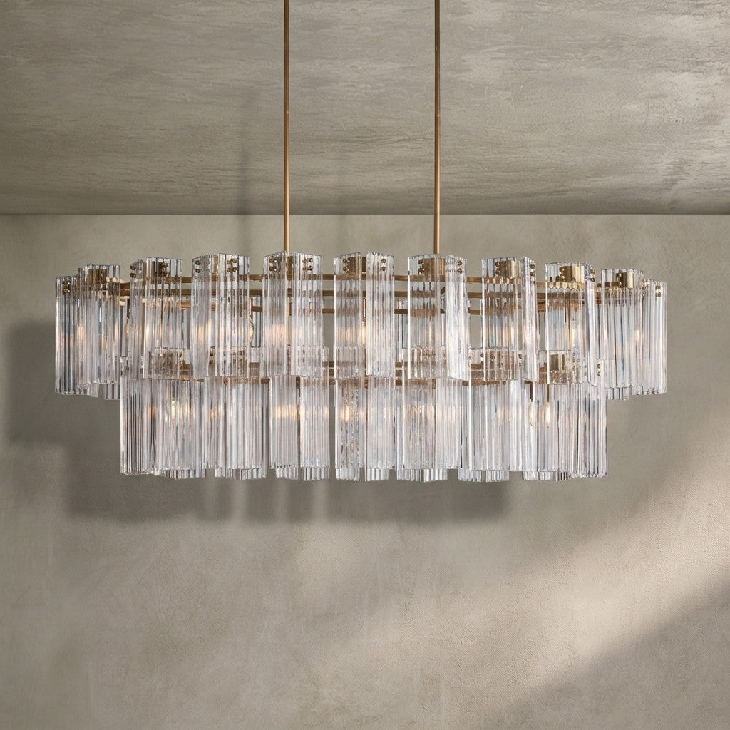 Delsie Oval Tiered Chandelier 63'' 72"W