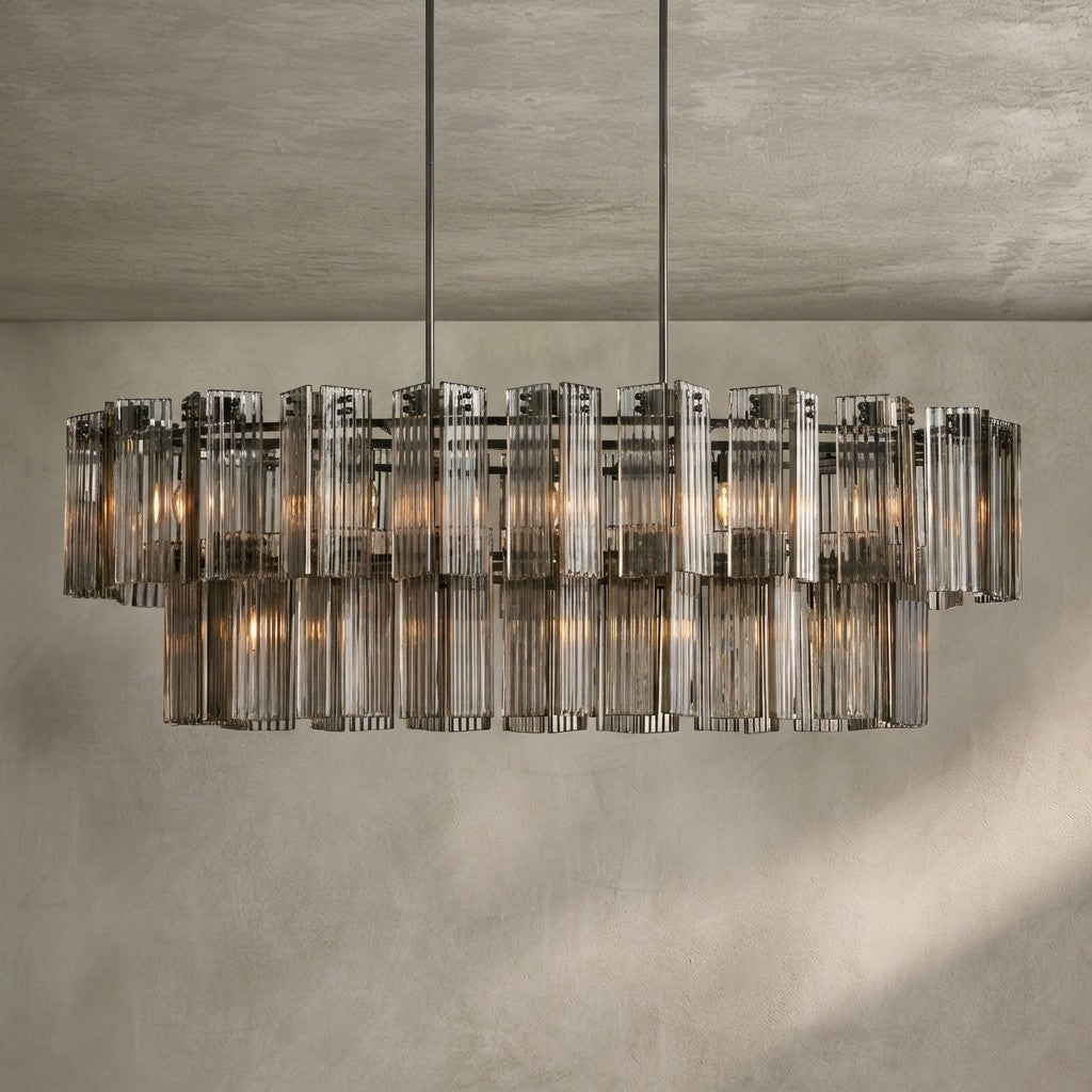 Delsie Oval Tiered Chandelier 63'' 72"W