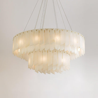 Alabaster Cascade Tiered Chandelier 27.6