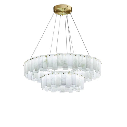 Double Round Alabaster Chandelier
