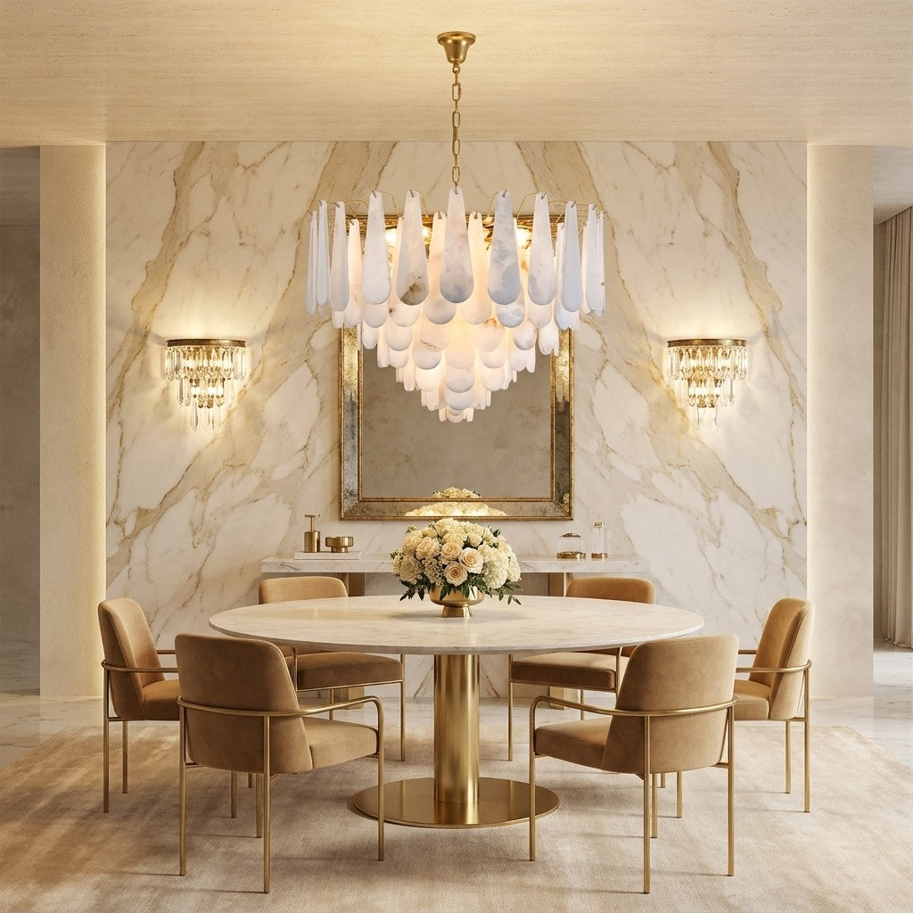 Drop Alabaster Chandelier