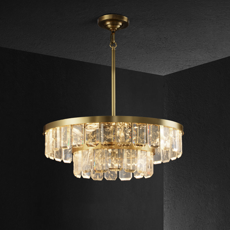 Rebecca Postmodern Double Tier Crystal Chandelier - morylighting