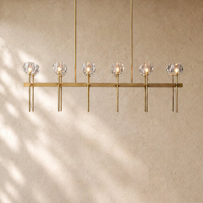 Boulee de Cristal Double Linear Chandelier 60"