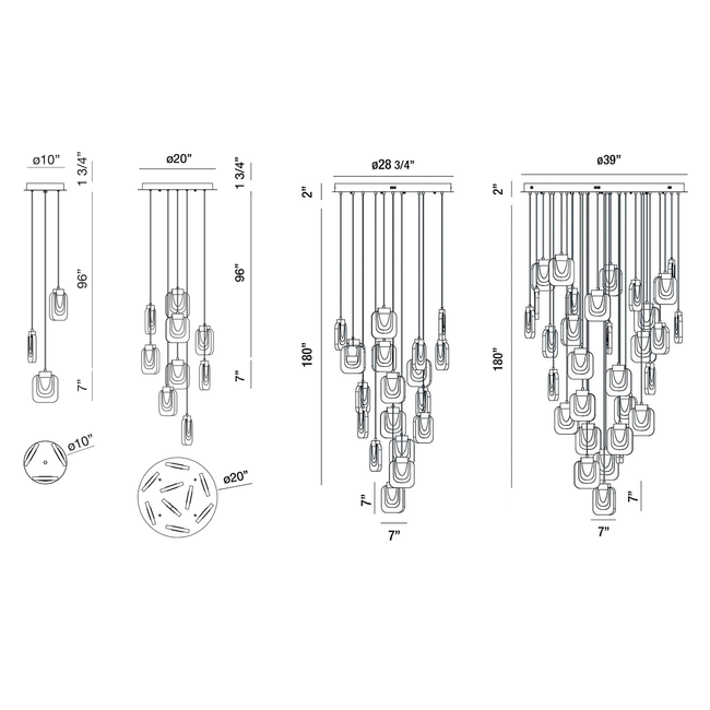 Solara Glass Chandelier