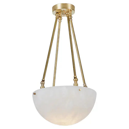 'Moon' Alabaster and Brass Pendant Lamp