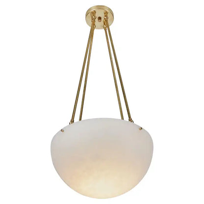 Large 'Moon' Alabaster and Brass Pendant Lamp