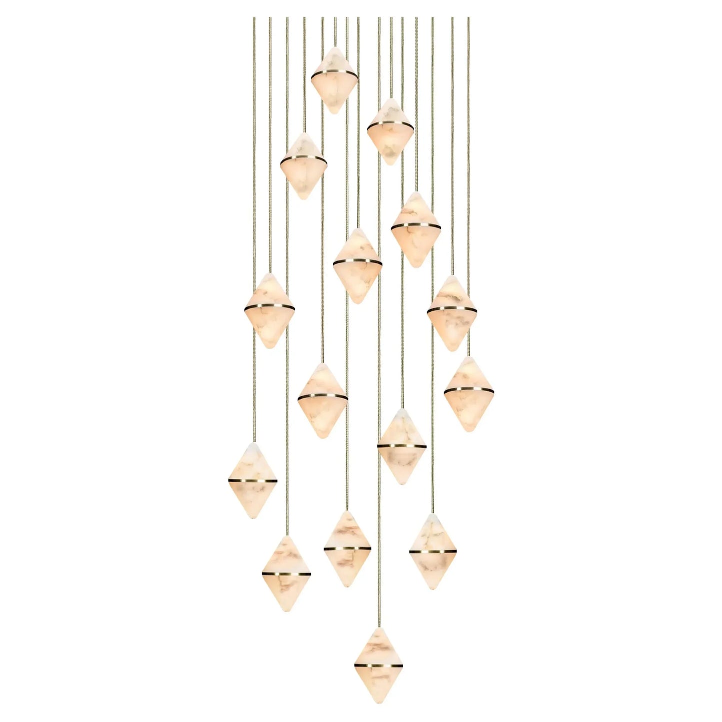 Gem Circular Cluster Alabaster Chandelier 15