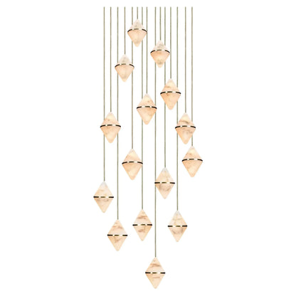 Gem Circular Cluster Alabaster Chandelier 15
