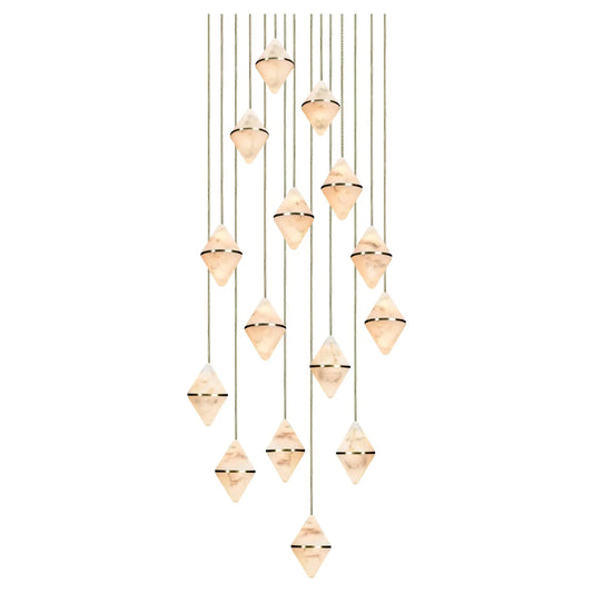 Gem Circular Cluster Alabaster Chandelier 15