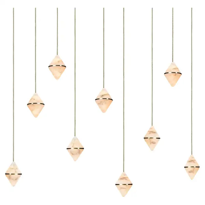 Gem Rectangular Alabaster Chandelier 9