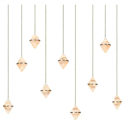 Gem Rectangular Alabaster Chandelier 9