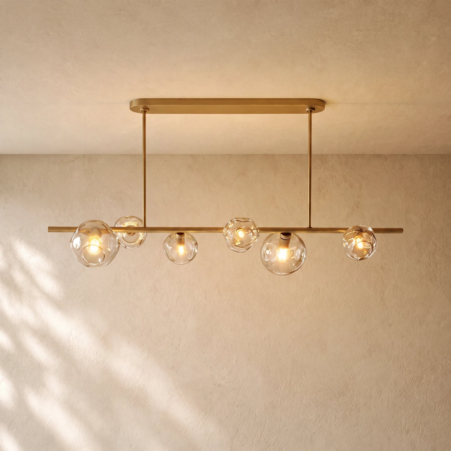 Bubble Clear Glass Linear Chandelier